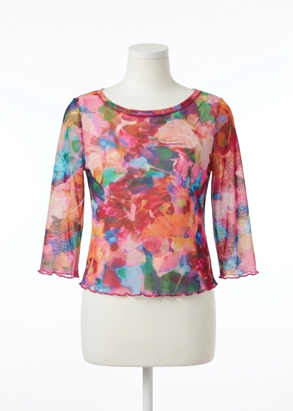 NEW FDJ stefanie bell sleeve boat neck top in multi